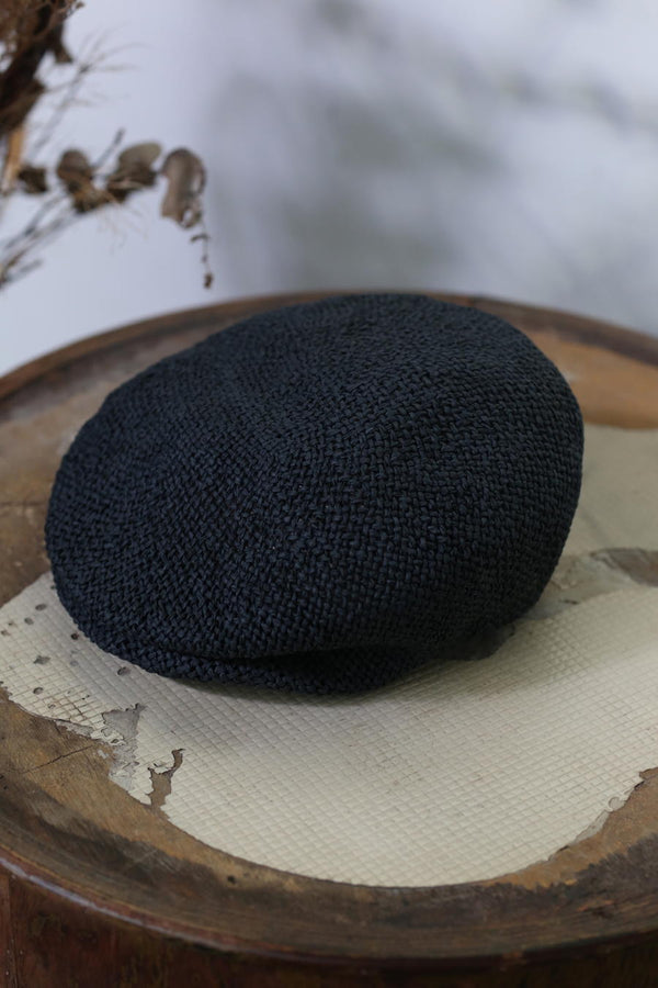 HORISAKI SHPGBK Newsboy Hat Paper Straw Sweden Handmade HSK-SHPGBK-HEI Black